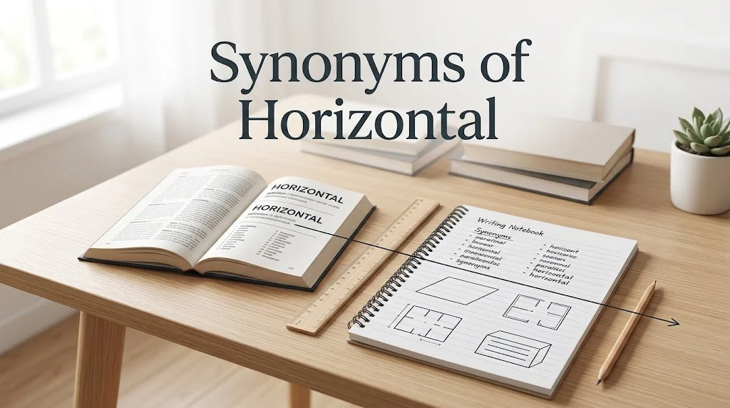 synonyms of horizontal