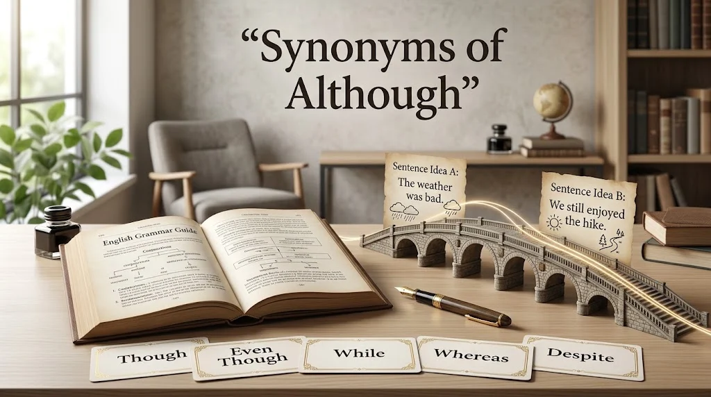 synonyms of although